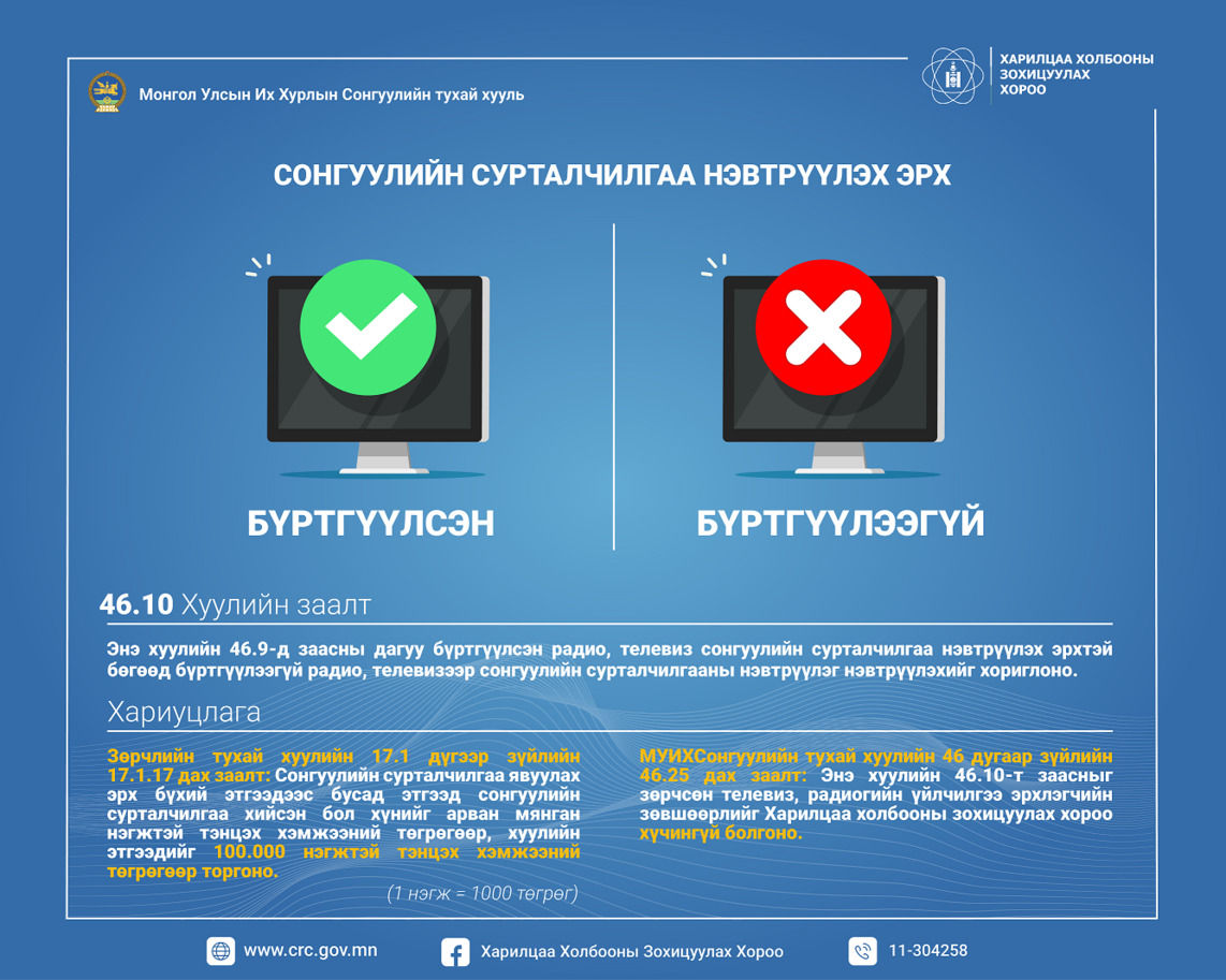 Радио, телевизийн үйлчилгээ эрхлэгчдээс Монгол Улсын Их Хурлын 2020 оны ээлжит сонгуулийн сурталчилгаа нэвтрүүлэх тухай мэдэгдлийг хүлээн авч, бүртгэх ажил дууслаа.